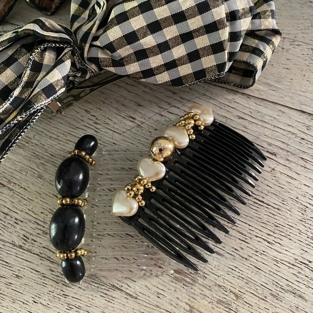 Vintage 90s classic barrette style‎ bows and hair combs